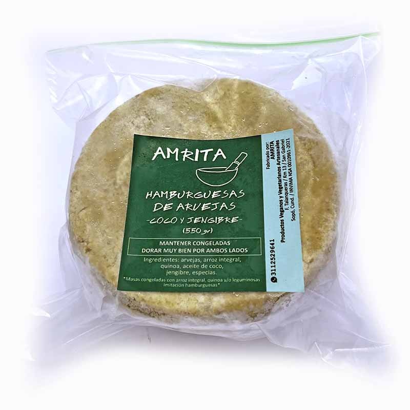 Hamburguesas de Arvejas 550 gr Amrita con coco y jengobre