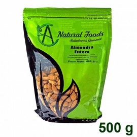 Almendras Enteras 500 gr Natural Foods, sin sal, sin aditivos.