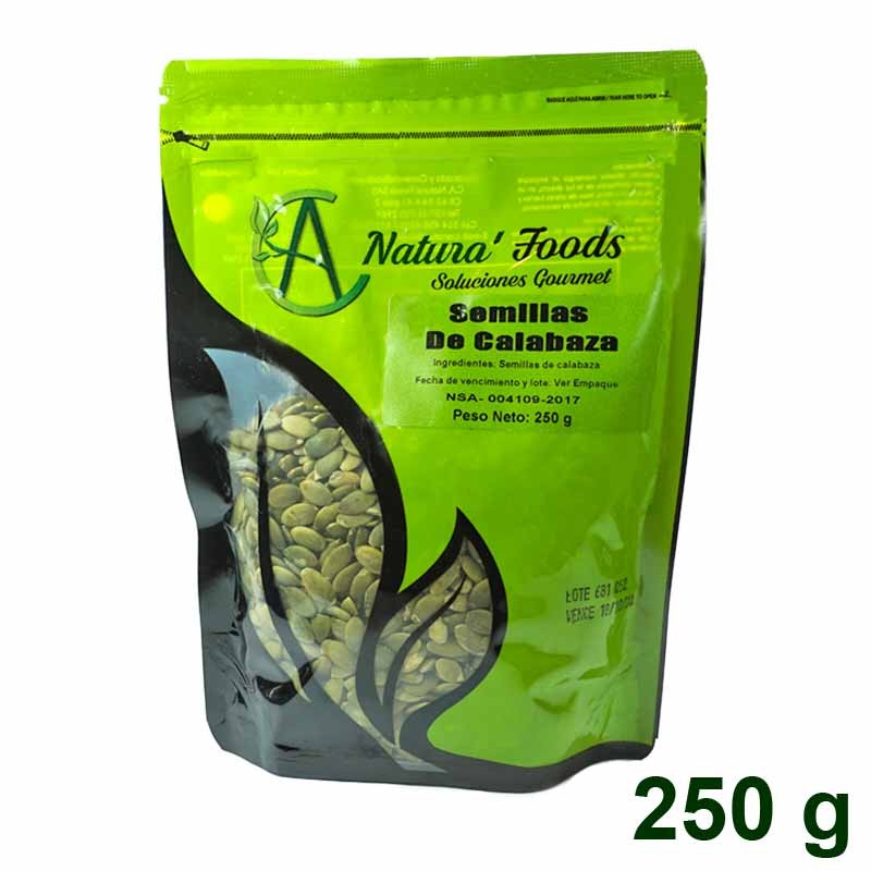 Semillas de Calabaza Naturales 250 gr Natural Foods, sin sal