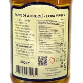 Aceite de Ajonjolí 500 ml PRODELAGRO. Tabla Nutricional